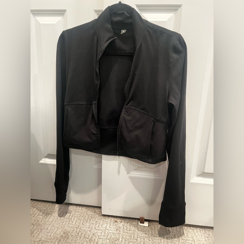 Large black fashion zip up work out jacket - Picture 1 of 2